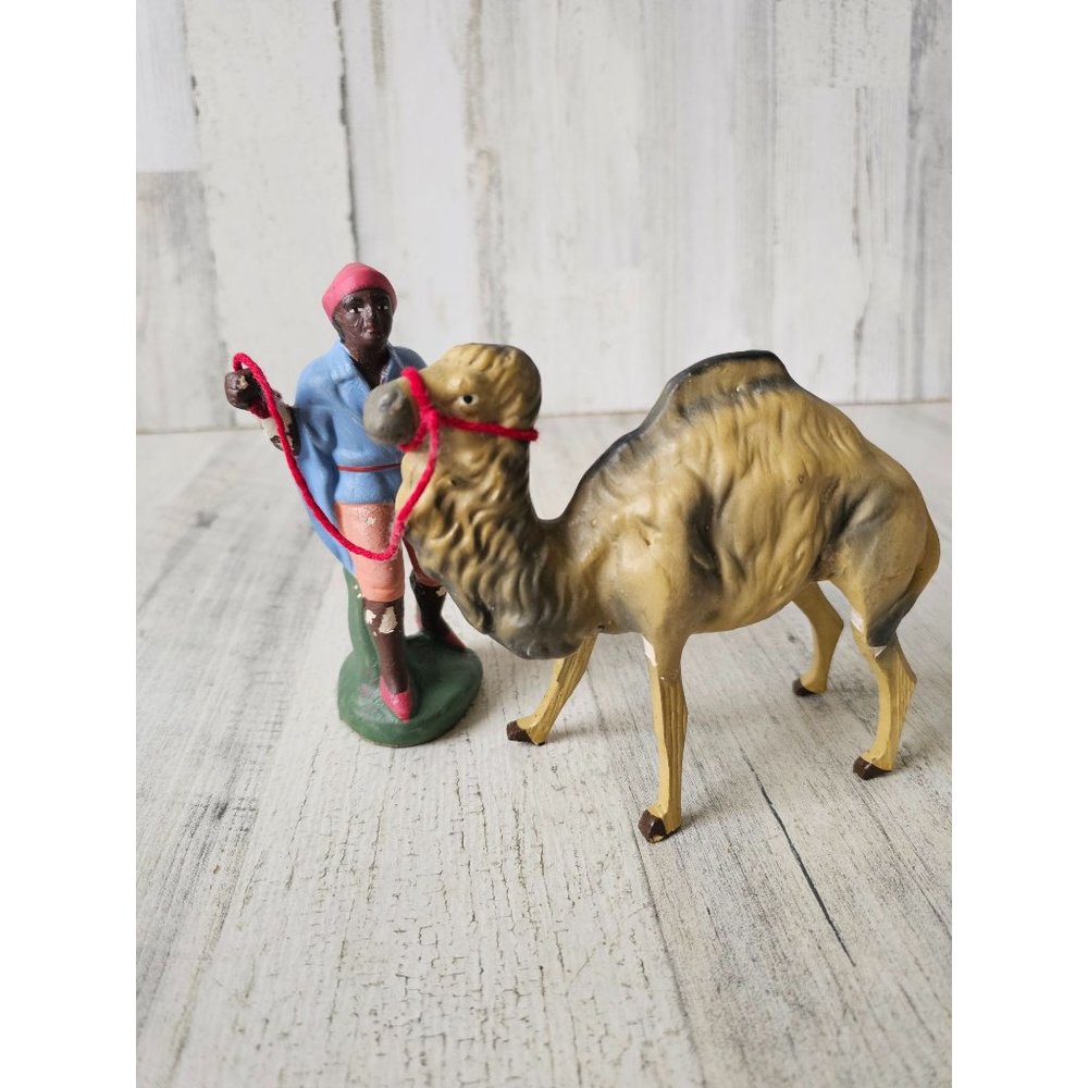 Vintage camel handler Germany AS IS nativity statue figurines decor